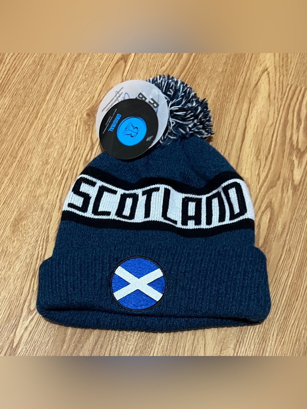 Scotland Knit Pom Beanie - Navy